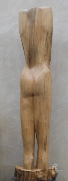 Sculpture titled "BUSTE 1..dos" by Philippe Olive, Original Artwork, Wood