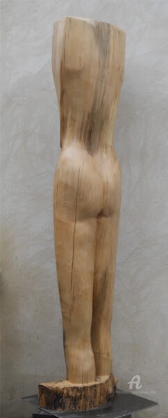 Sculptuur getiteld "BUSTE 1.." door Philippe Olive, Origineel Kunstwerk, Hout