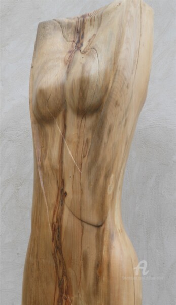 Sculpture intitulée "BUSTE 1." par Philippe Olive, Œuvre d'art originale, Bois