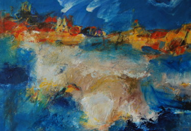 Painting titled "en Provence" by Philippe Olivié, Original Artwork, Oil Mounted on Wood Stretcher frame