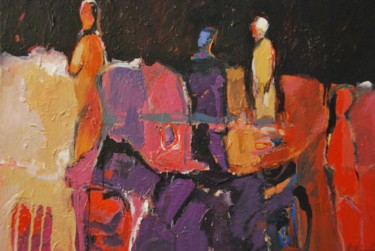 Peinture intitulée "les suiveurs" par Philippe Olivié, Œuvre d'art originale, Huile