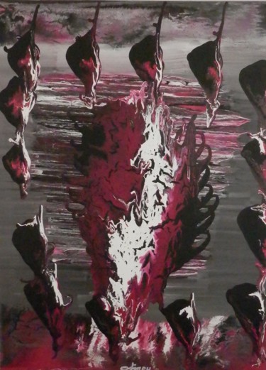 Peinture intitulée "Le regard du feu" par Philippe Ostyn, Œuvre d'art originale, Acrylique