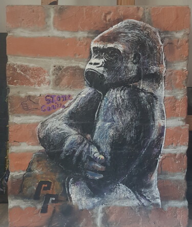 "Stone gorilla" başlıklı Tablo Philou tarafından, Orijinal sanat, Akrilik