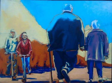 Peinture intitulée "generation-crossing…" par Philou, Œuvre d'art originale, Huile