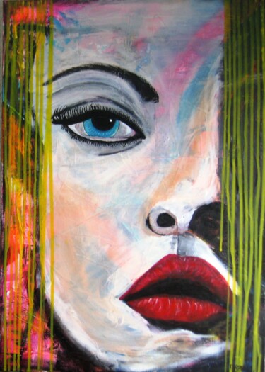 Painting titled "Lucie" by Philippe Rabouille (Raph), Original Artwork, Acrylic