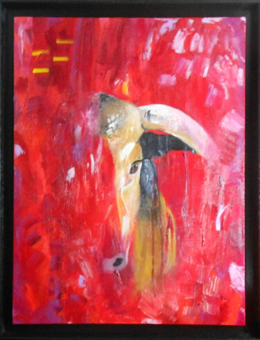 Painting titled "C'est pas encore fa…" by Philippe Rabouille (Raph), Original Artwork, Oil Mounted on Wood Stretcher frame