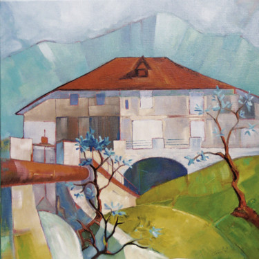 Painting titled "LE MOULIN DE ST MURY" by Philippe Graillot (TORGALLI), Original Artwork, Oil