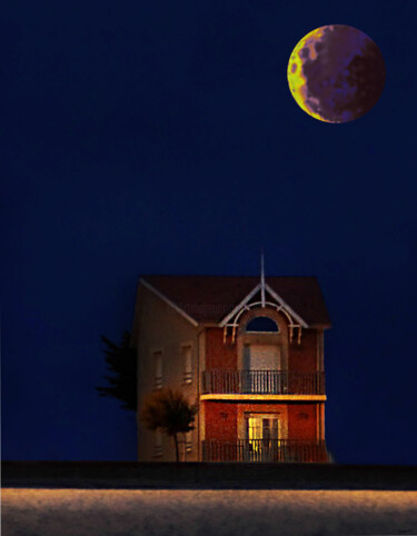 Photographie intitulée "Ciel de lune." par Philippe Renou, Œuvre d'art originale