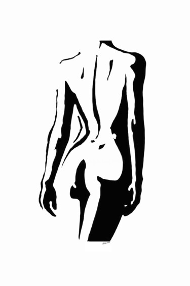 Drawing titled "L' inconnue." by Philippe Renou, Original Artwork, Ink