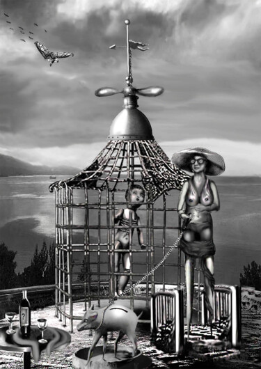 Digitale Kunst mit dem Titel "La gloriette." von Philippe Renou, Original-Kunstwerk, Fotomontage