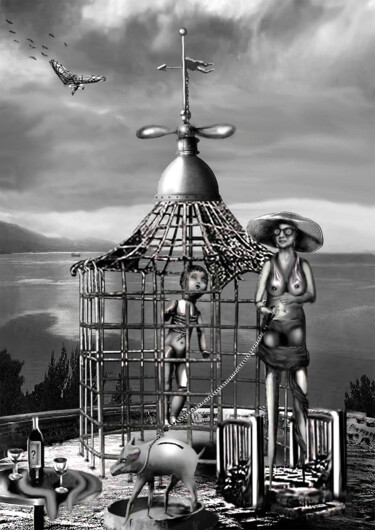 Digital Arts titled "La gloriette." by Philippe Renou, Original Artwork, Photo Montage