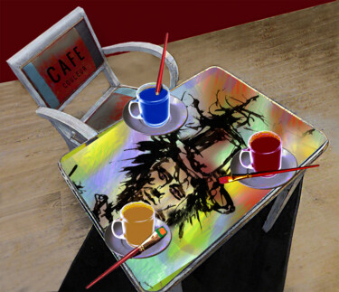 Digital Arts titled "Café-couleur." by Philippe Renou, Original Artwork, Photo Montage