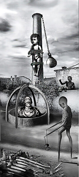 Arte digitale intitolato "COUCHER DE SOLEIL A…" da Philippe Renou, Opera d'arte originale, Fotomontaggio