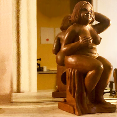 Sculpture titled "OVERINE" by Philippe Renou, Original Artwork, Terra cotta