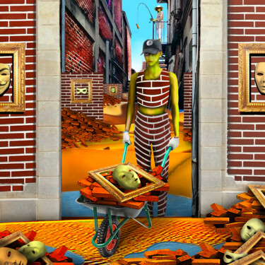 Digitale Kunst mit dem Titel "" LA FOLLE ( L'AFOL…" von Philippe Renou, Original-Kunstwerk, Digitale Collage