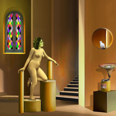 Digitale Kunst mit dem Titel "" COLOMBINE "" von Philippe Renou, Original-Kunstwerk, Digitale Collage