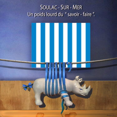 「" SOULAC-SUR-MER "」というタイトルのデジタルアーツ Philippe Renouによって, オリジナルのアートワーク, デジタルコラージュ