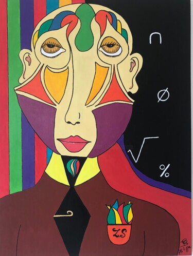 Painting titled "Le Professeur" by Philippe Seigle, Original Artwork, Acrylic