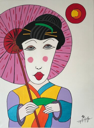 Pintura intitulada "YOSHIKO" por Philippe Seigle, Obras de arte originais, Acrílico