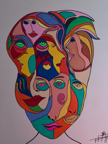 Картина под названием "Moods" - Philippe Seigle, Подлинное произведение искусства, Акрил