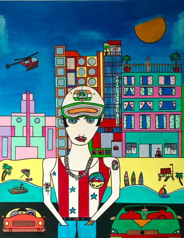 Painting titled "El chico from Miami" by Philippe Seigle, Original Artwork, Acrylic