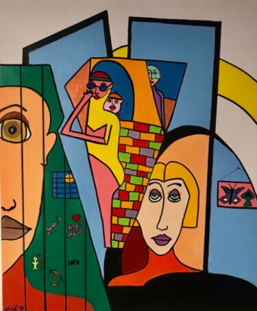 Painting titled "Destins" by Philippe Seigle, Original Artwork, Acrylic