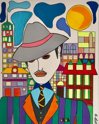 Schilderij getiteld "Aldo le new-yorkais" door Philippe Seigle, Origineel Kunstwerk, Acryl