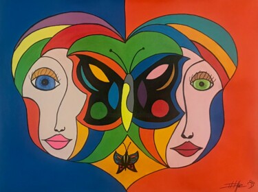 Peinture intitulée "Âmes sœurs" par Philippe Seigle, Œuvre d'art originale, Acrylique
