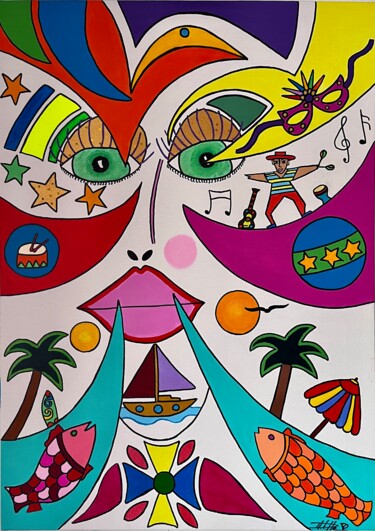 Pintura titulada "Alegria sempre" por Philippe Seigle, Obra de arte original, Acrílico Montado en Bastidor de camilla de mad…