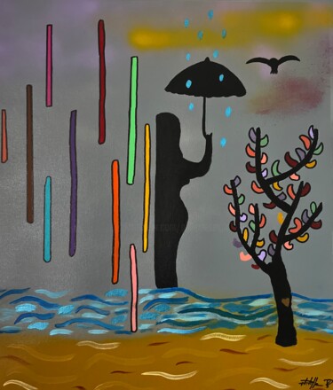 Картина под названием "Le cœur" - Philippe Seigle, Подлинное произведение искусства, Акрил Установлен на Деревянная рама для…