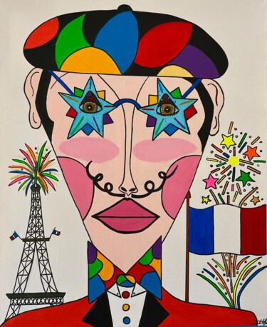 Картина под названием "Un Jour de fête" - Philippe Seigle, Подлинное произведение искусства, Акрил Установлен на Деревянная…