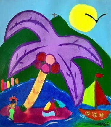 Pintura titulada "Felicidade" por Philippe Seigle, Obra de arte original, Acrílico Montado en Bastidor de camilla de madera