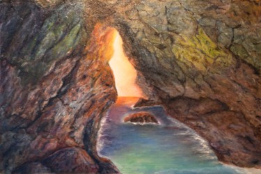 Malerei mit dem Titel "Grotte de Port Coto…" von Philippe Viard, Original-Kunstwerk, Acryl