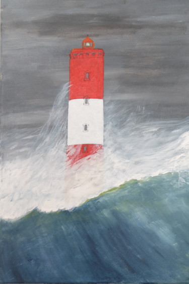 Peinture intitulée "Phare en mer des gr…" par Philippe Viard, Œuvre d'art originale, Acrylique