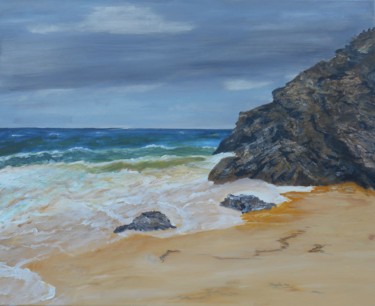 Painting titled "Belle-Île - Plage d…" by Philippe Viard, Original Artwork, Acrylic