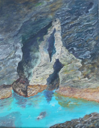 Painting titled "Grotte de l'apothic…" by Philippe Viard, Original Artwork, Acrylic