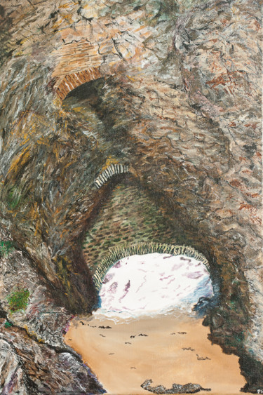 Malerei mit dem Titel "Crique du fort de P…" von Philippe Viard, Original-Kunstwerk, Acryl