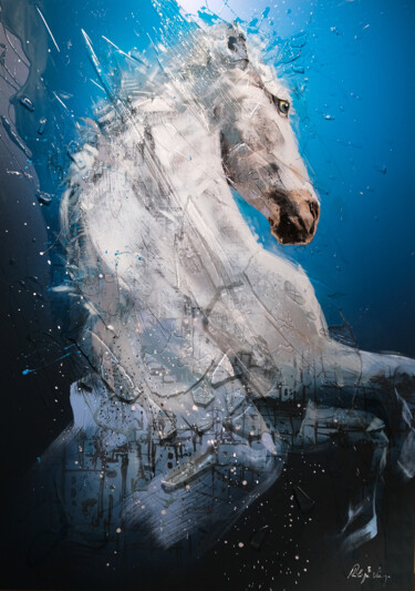 Ζωγραφική με τίτλο "Mustang" από Philippe Viejo, Αυθεντικά έργα τέχνης, Ακρυλικό