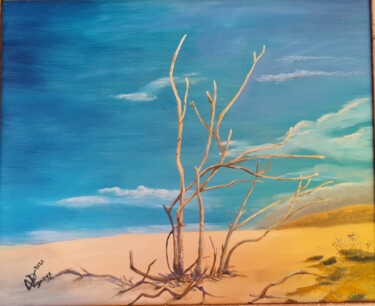 Painting titled "Desert 1 : Branchet…" by Philippe Vignaux, Original Artwork, Oil