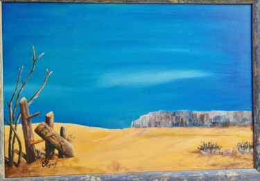 Peinture intitulée "desert 2: Le bar" par Philippe Vignaux, Œuvre d'art originale, Huile