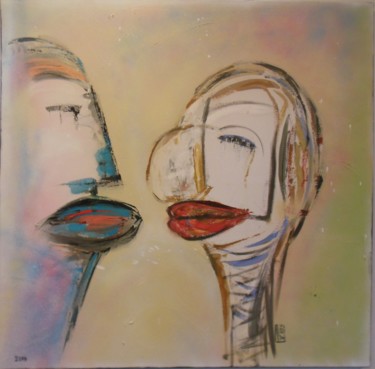 Peinture intitulée "couple N°6" par Philippe Vos, Œuvre d'art originale