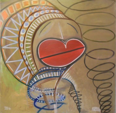 Painting titled "Afrique N°6" by Philippe Vos, Original Artwork