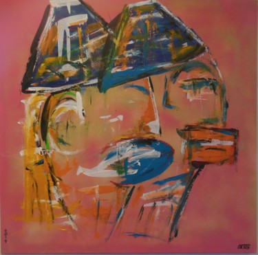 Peinture intitulée "Grosse bouche N°4" par Philippe Vos, Œuvre d'art originale