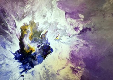 Peinture intitulée "Abstract Blauw viol…" par Philippe Waldack, Œuvre d'art originale, Acrylique