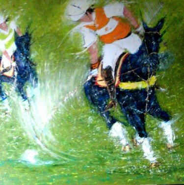 Painting titled "polo" by Philippe Walle, Original Artwork, Oil