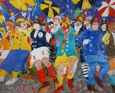 Painting titled "Carnaval de Dunkerq…" by Philippe Walle, Original Artwork, Oil