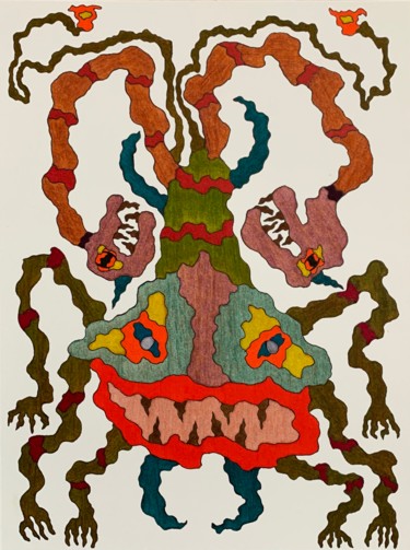 "Flou artistique" Dessin intitulée ""Flou artistique"" par Philippe Wittner, Œuvre d'art originale, Marqueur
