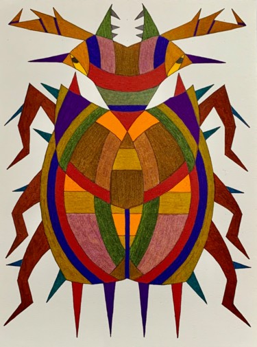 Zeichnungen mit dem Titel "phw-190" von Philippe Wittner, Original-Kunstwerk, Marker