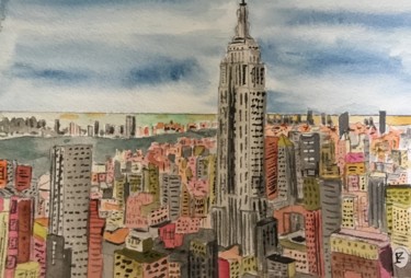 Digital Arts titled "NY" by Philippe Zizard, Original Artwork, Digital Painting