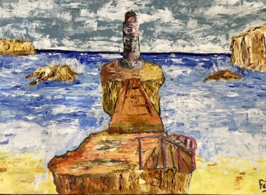 Arte digitale intitolato "Le phare du capitai…" da Philippe Zizard, Opera d'arte originale, Acrilico